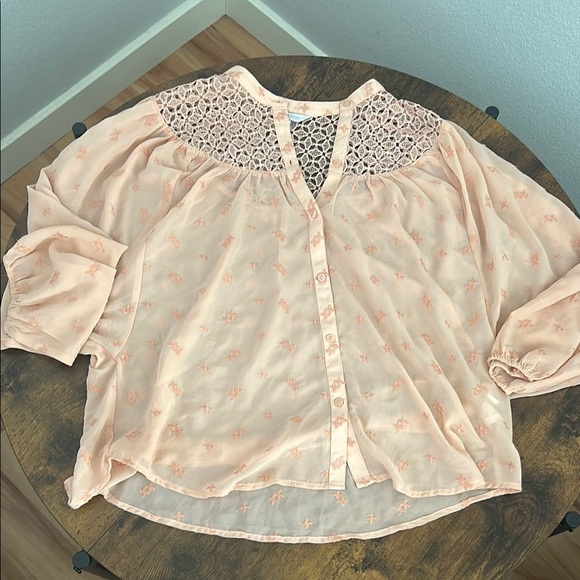 Lucky Brand Peach Pink Boxy Blouse - Picture 1 of 6